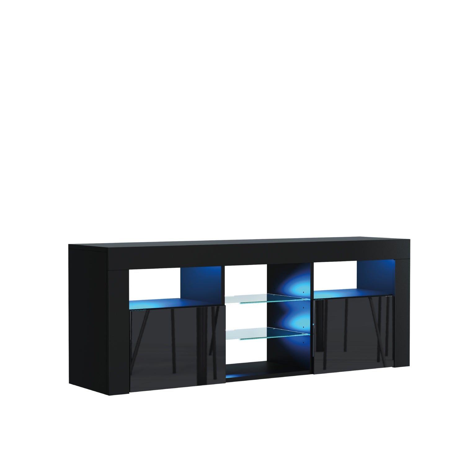Pulse Tv Unit 145cm With Led Lights | Black
