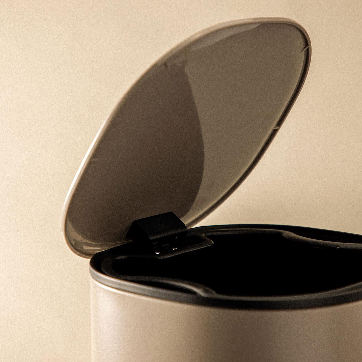 Bathroom Bin 5l, Pedal, Soft-close, Bucket, Essentials Collection | Matte White