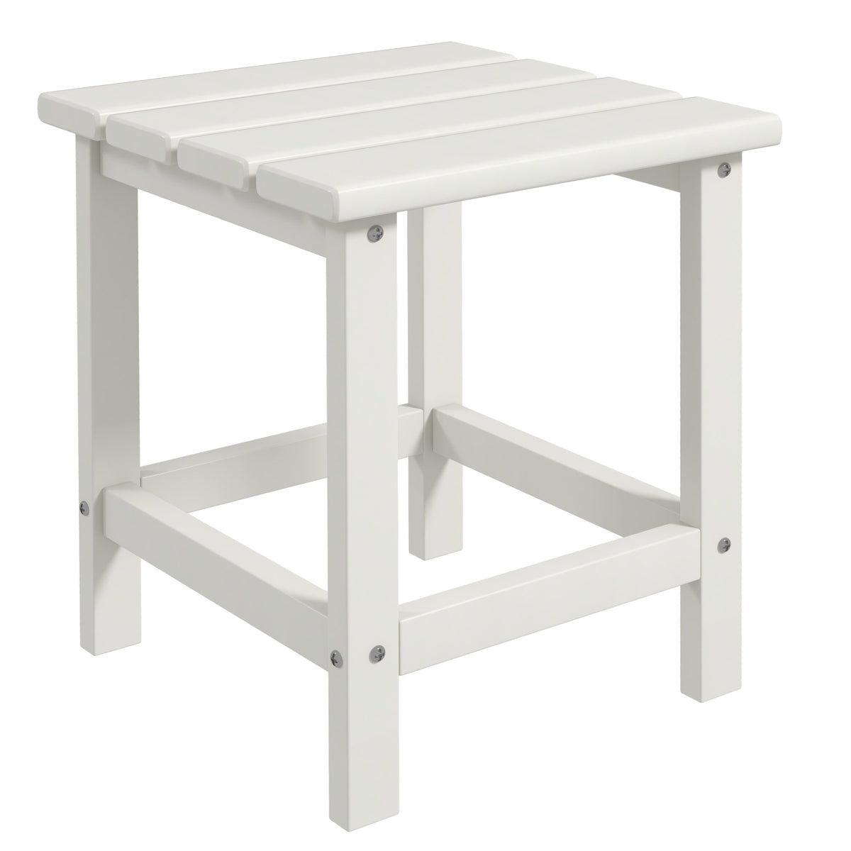 Outsunny Square Coffee Table, Hdpe Side Table For Porch, Garden, White