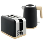 1.7l Electric Fast Boil Kettle And 2 Slice Toaster Set | Black