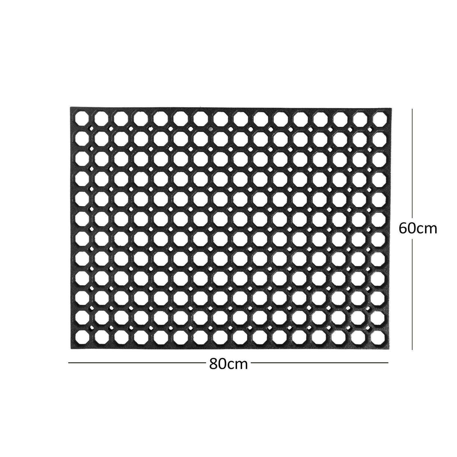 Rubber Ring Entrance Doormat | 60cm x 80cm | Black