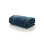 Coco Touch Flannel Throw – Luxury 140x180cm Ultra Soft Blanket | 140cm x 180cm | Navy Blue