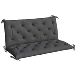 Garden Bench Cushion, Seat Pad With Ties, Black | Black