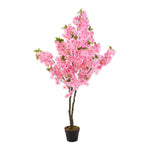 130cm Tall Artificial Pink Cherry Blossom Tree In Pot For Decoration