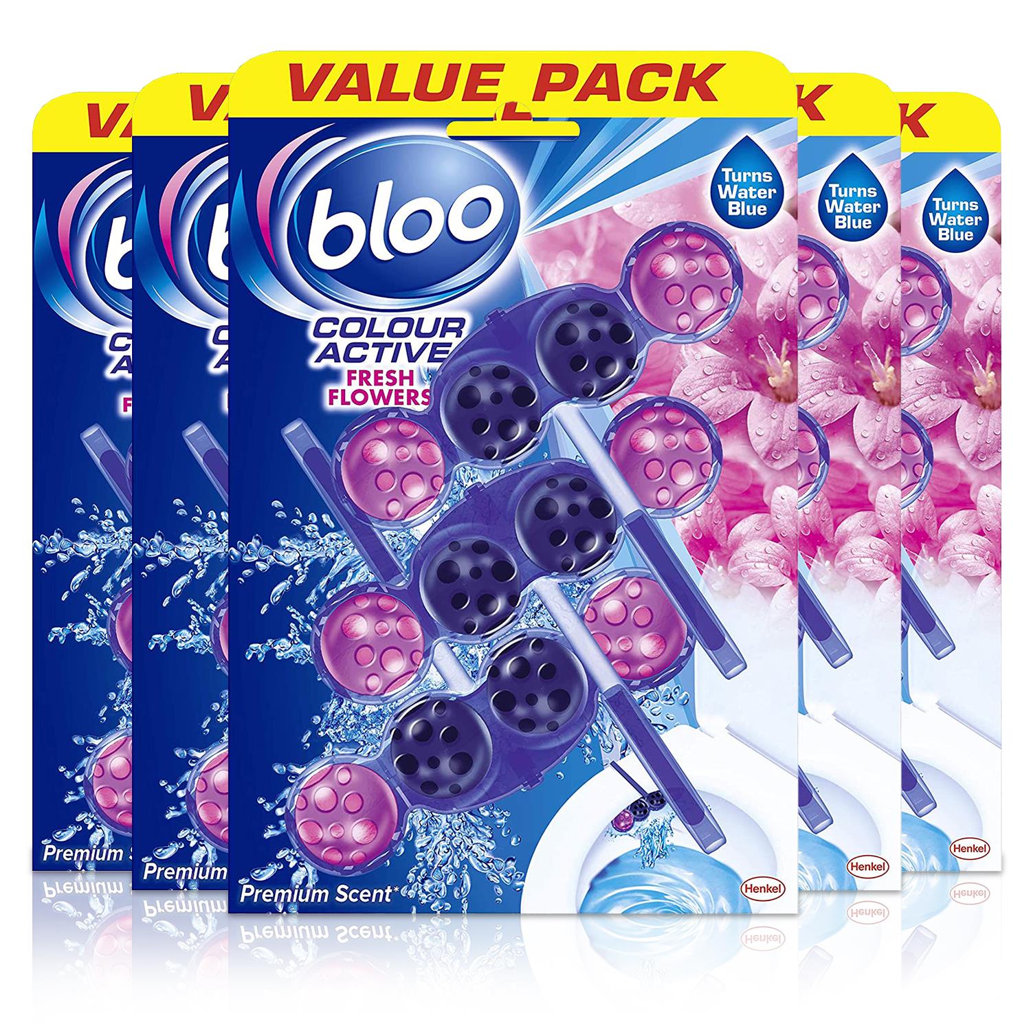 Colour Active Toilet Rim Block Fresh Flowers Anti-limescale 3 X 50g, 5pk