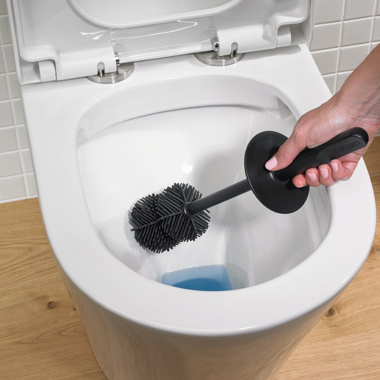 Recycled Toilet Brush Head - Replaceable with a robust 360° hourglass shape - Made in the UK | Stone