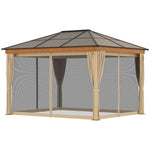 Hardtop Gazebo Polycarbonate Canopy W/nettings Sidewalls
