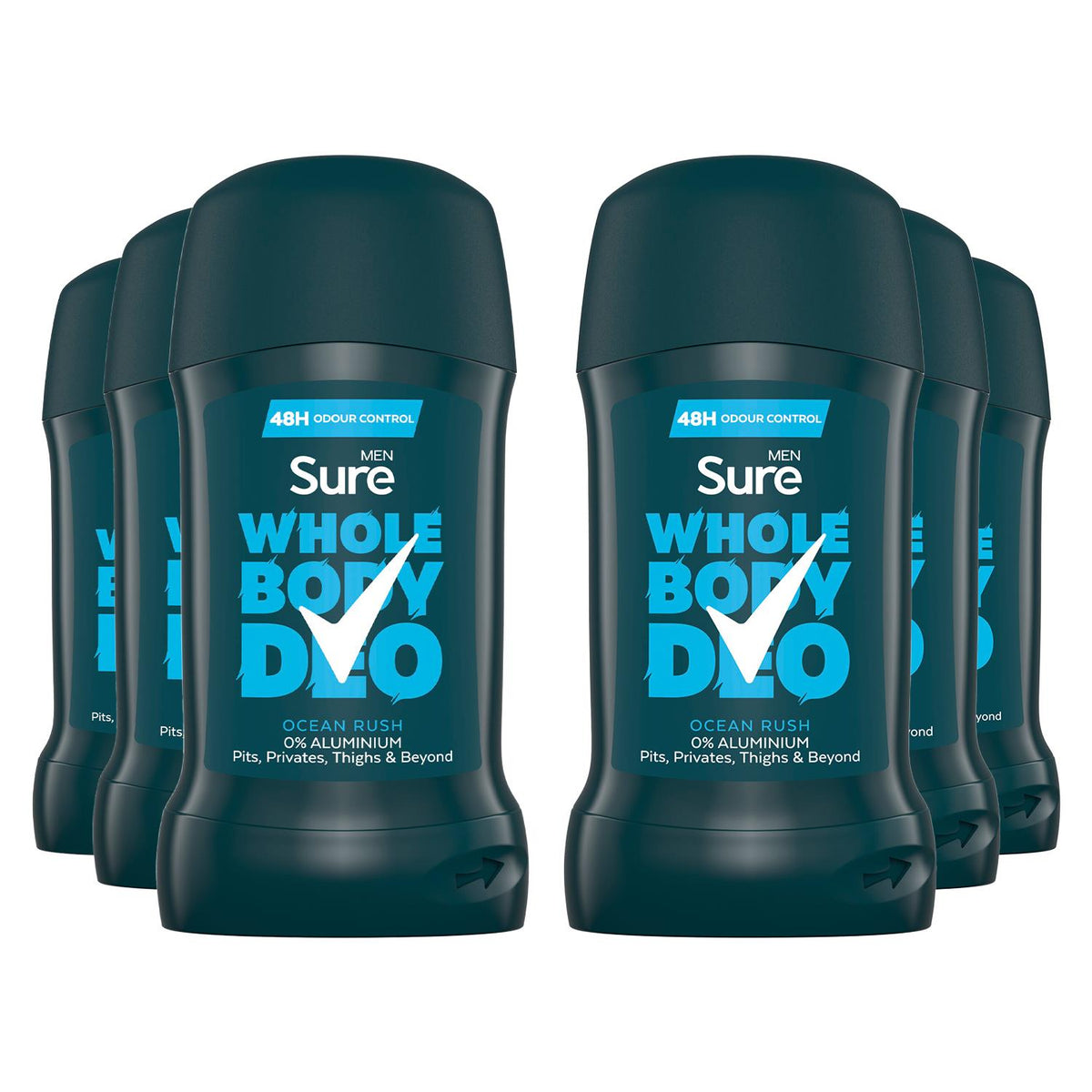 Men Deodorant Stick Ocean Rush With 48hrs Of Odour Control 50ml, 6 Pack | Set of 6
