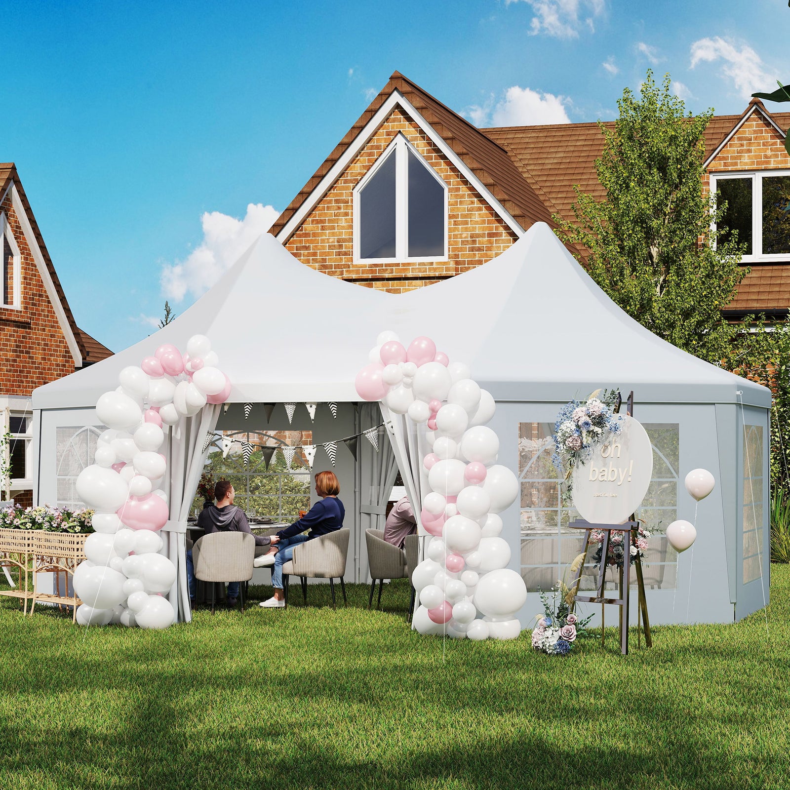 6.8 X 5m Octagonal Marquee Gazebo