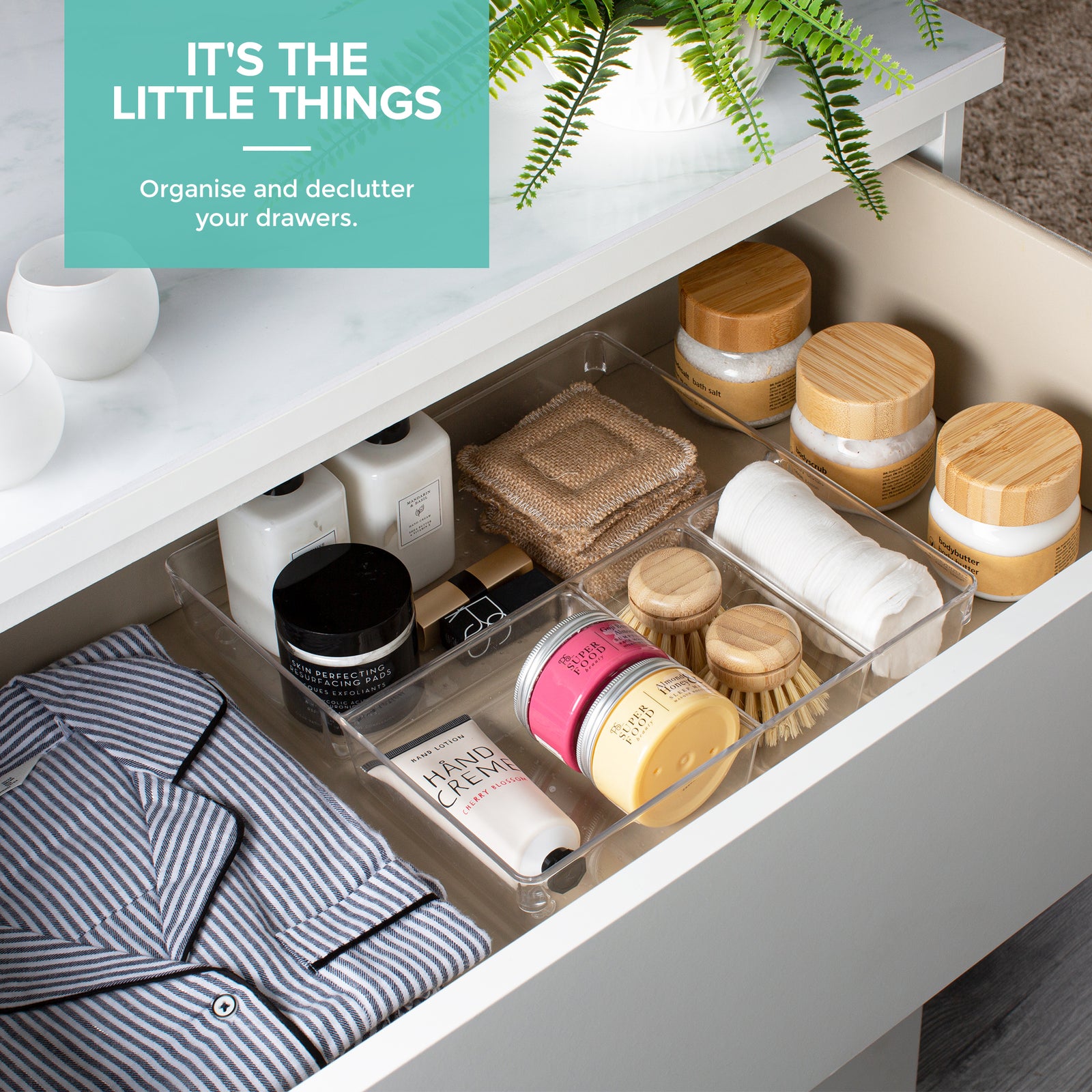 Drawer Organiser Tray - 4 Compartments