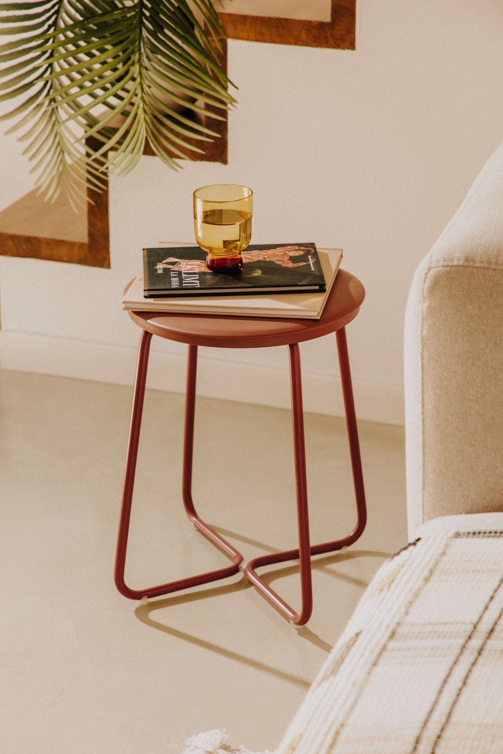 Multi Functional Stool, Small Side Table, White, Geyser Collection