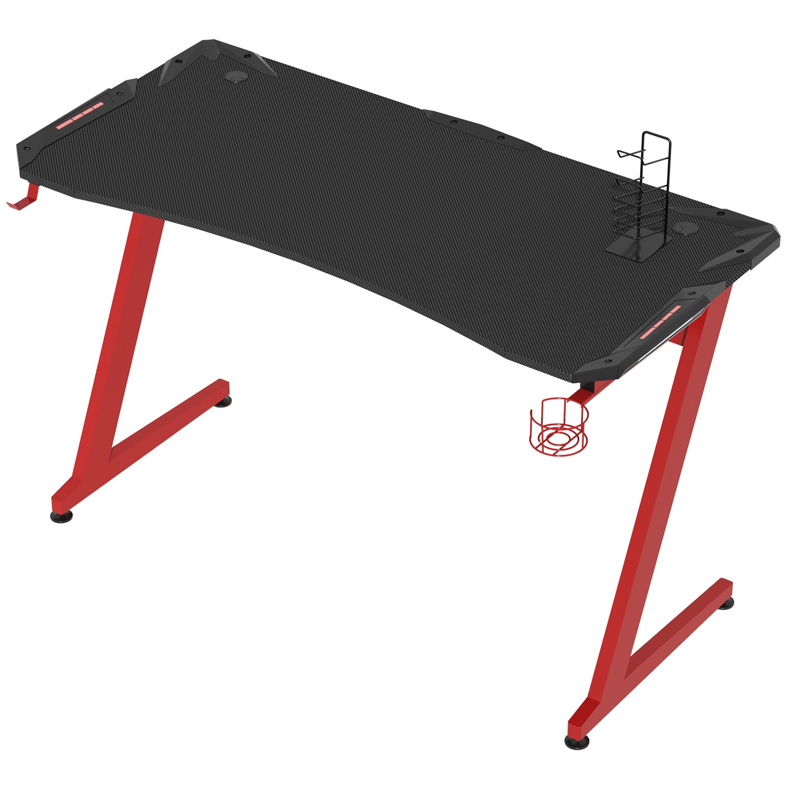 Gaming Desk With Gamepad Holder Headphone Hook | Black