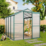 10 x 4/6/8/10 FT Green Aluminium Hobby Greenhouse With Openable Window | Large | Clear