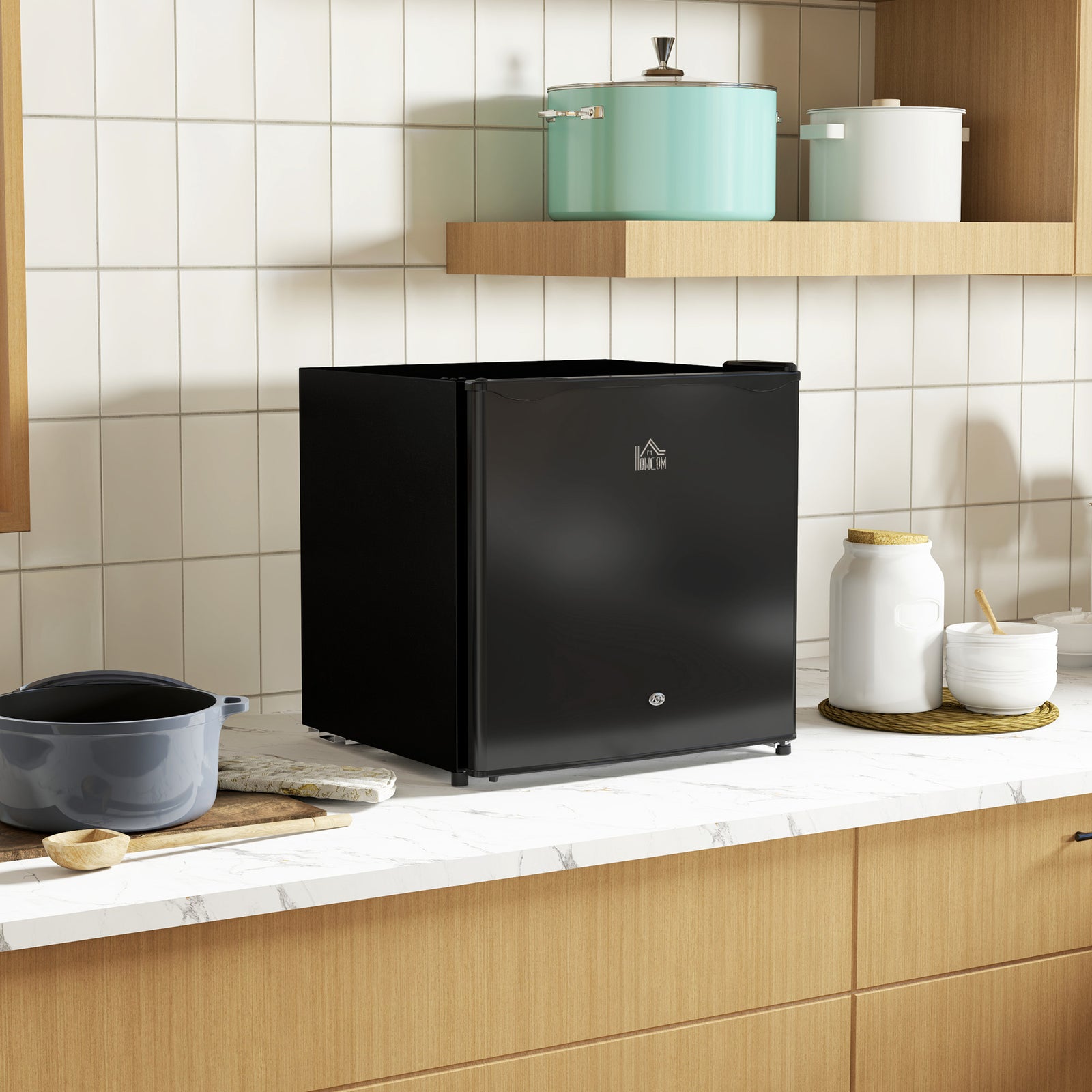 46l Counter Top Fridge Mini Fridge With Lock Chiller Box | One Size | Black