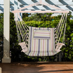Garden Hanging Hammoc Thick Rope Frame Wooden Arms Safe | Multi Colour