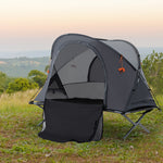 Camping Tent Cot With Air Mattress And Carry Bag | Gray