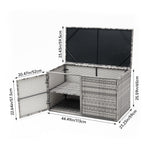 Outdoor Patio Storage Box – 2-tier Pe Rattan Deck Box With Top & Front Access, Weather-resistant | Light Grey
