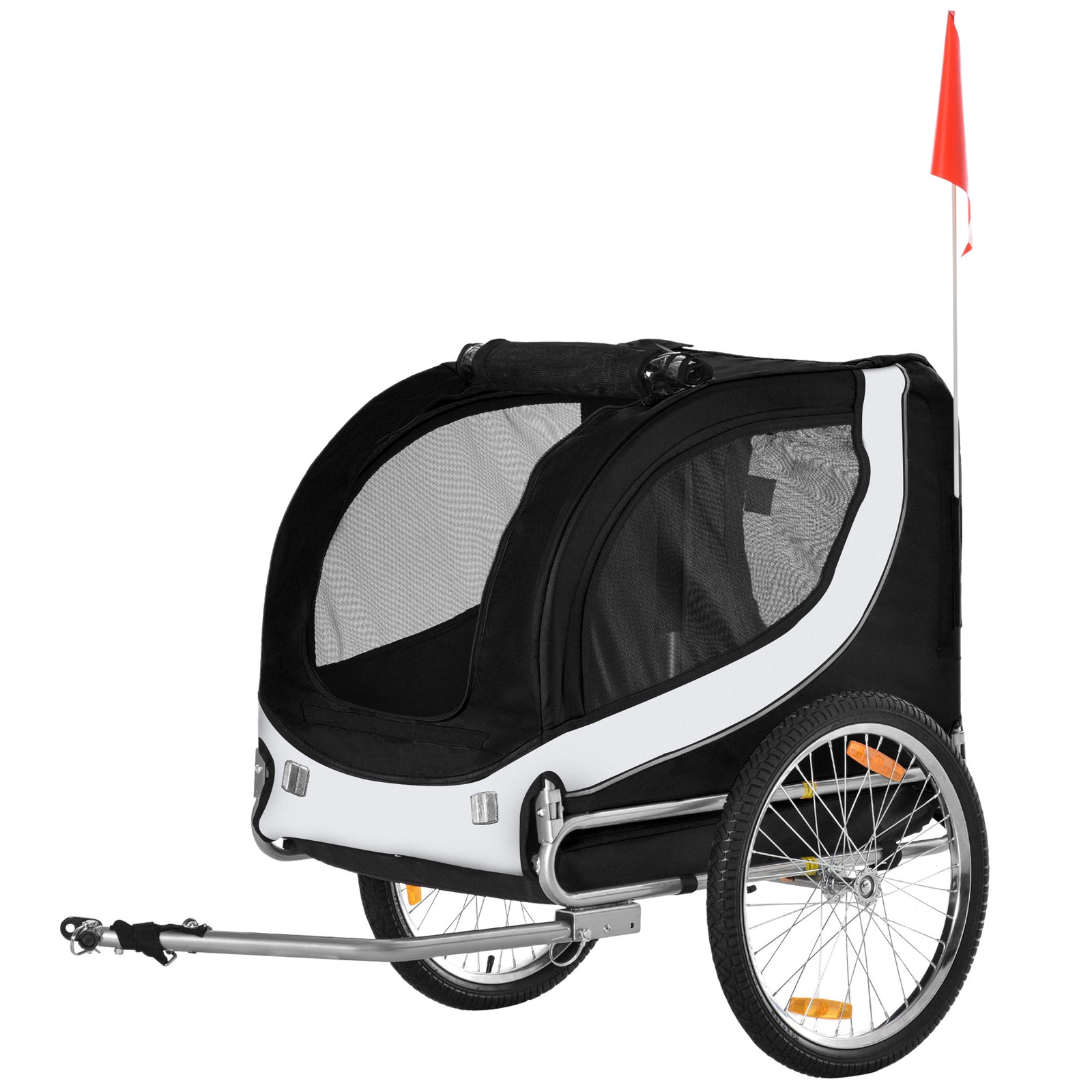 Pawhut Pet Stroller Dog Jogger Folding Bike Cargo Trailer Carrier Bicycle Black