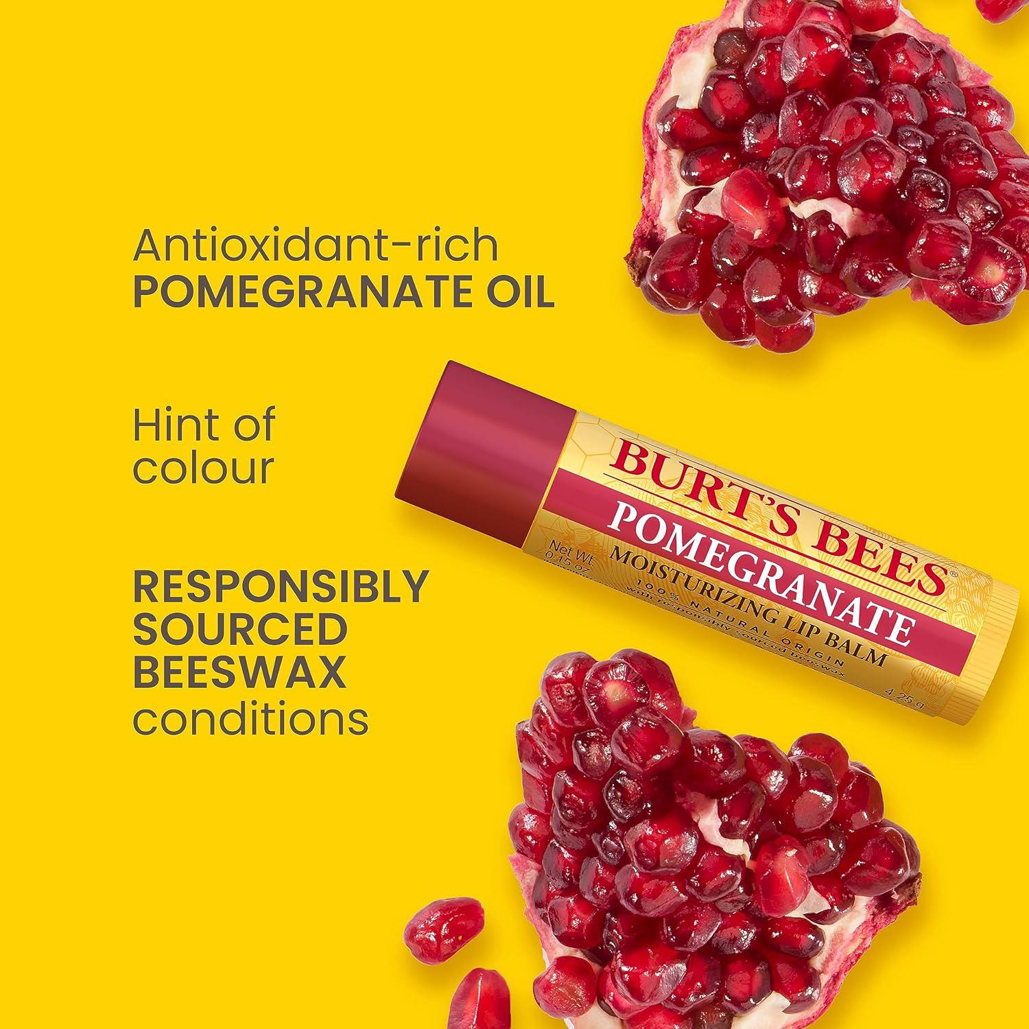 Lip Balm Trio Gift Set, Beeswax, Honey & Pomegranate Lip Balms