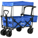 Trolley Cart Storage Wagon With Handle, Canopy Black | Blue