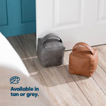 Faux Leather Weighted Door Stop | Grey