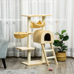 Cat Tree For Indoor Cats Scratching Post W/ Hammock House Bed Basket