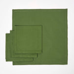 Plain Cotton Fabric 4 Napkins Set | 45cm x 45cm | Dark Olive