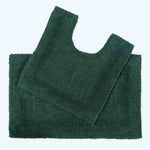 Luxury Reversible Cotton Bath Mat | Bath  Pedestal Set | Moss Green