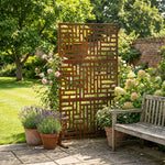 Metal Outdoor Privacy Screen 90cm X 180cm - Maze | 180cm x 90cm | Rust