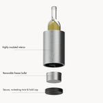 Wine Bottle Cooler – Reusable Ice-free Drink Chiller With Freezer Bullet – Keeps Wine, Prosecco & Champagne Cold For Hours – Fits Most 750ml Bottles | Silver
