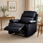 Manual Recliner Sofa 1 Seater Faux Leather | Black