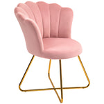Accent Chair, Velvet Armchair With Lotus Backrest | One Size | Pink