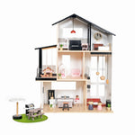Modern Villa Kids 3 Storey Doll House With Furniture Accessories Mansion Playset