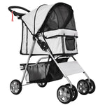 Pet Stroller Carrier Foldable Deluxe Jogger Walk Travel Dog Cat | Gray
