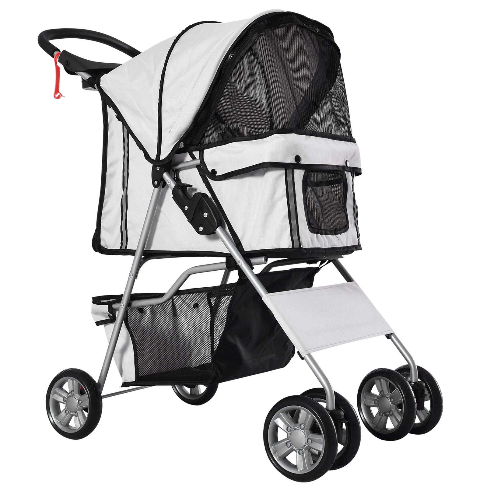 Pet Stroller Carrier Foldable Deluxe Jogger Walk Travel Dog Cat | Gray