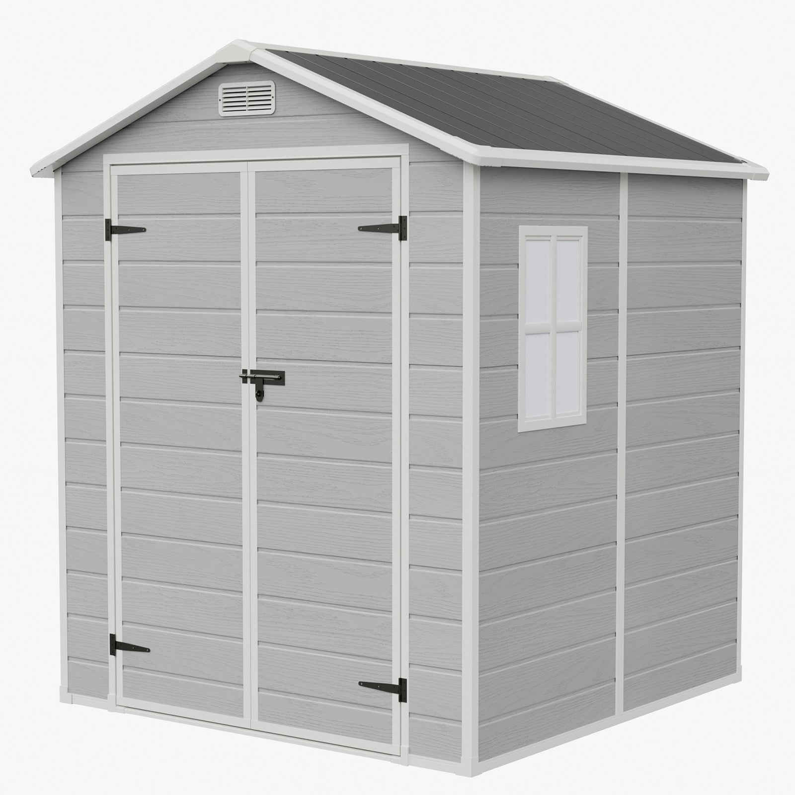 6x6 Ft Outdoor Garden Plastic Storage Shed | Grey