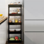4/5 Tier Rolling Cart Storage Shelf For Kitchen Bathroom Black | Large | Black