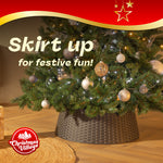 Faux Rattan Tree Skirt Black Snap Together 65cm Diameter