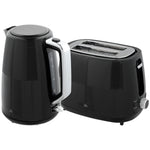 1.7l Fast Boil Electric Kettle And 2 Slice Water Toaster Set | Black
