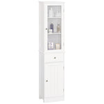 Storage Cabinet Organizer Tower With Shelves & Drawer | One Size | White