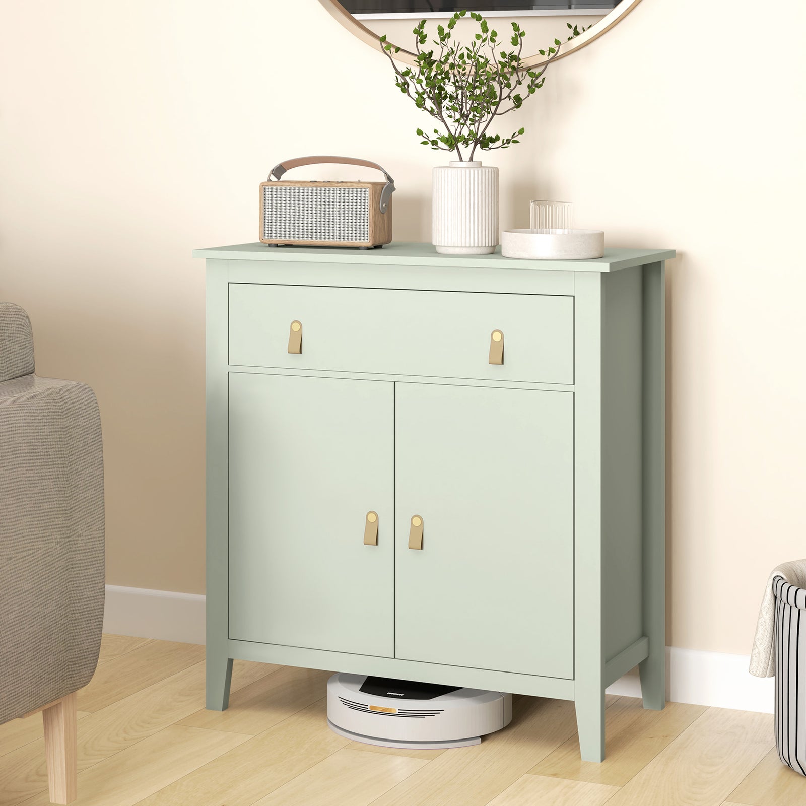 Sideboard With Drawer, Adjustable Shelf For Living Room | One Size | Green