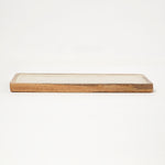 HOMESCAPES Capiz Style Mango Wood Serving Tray