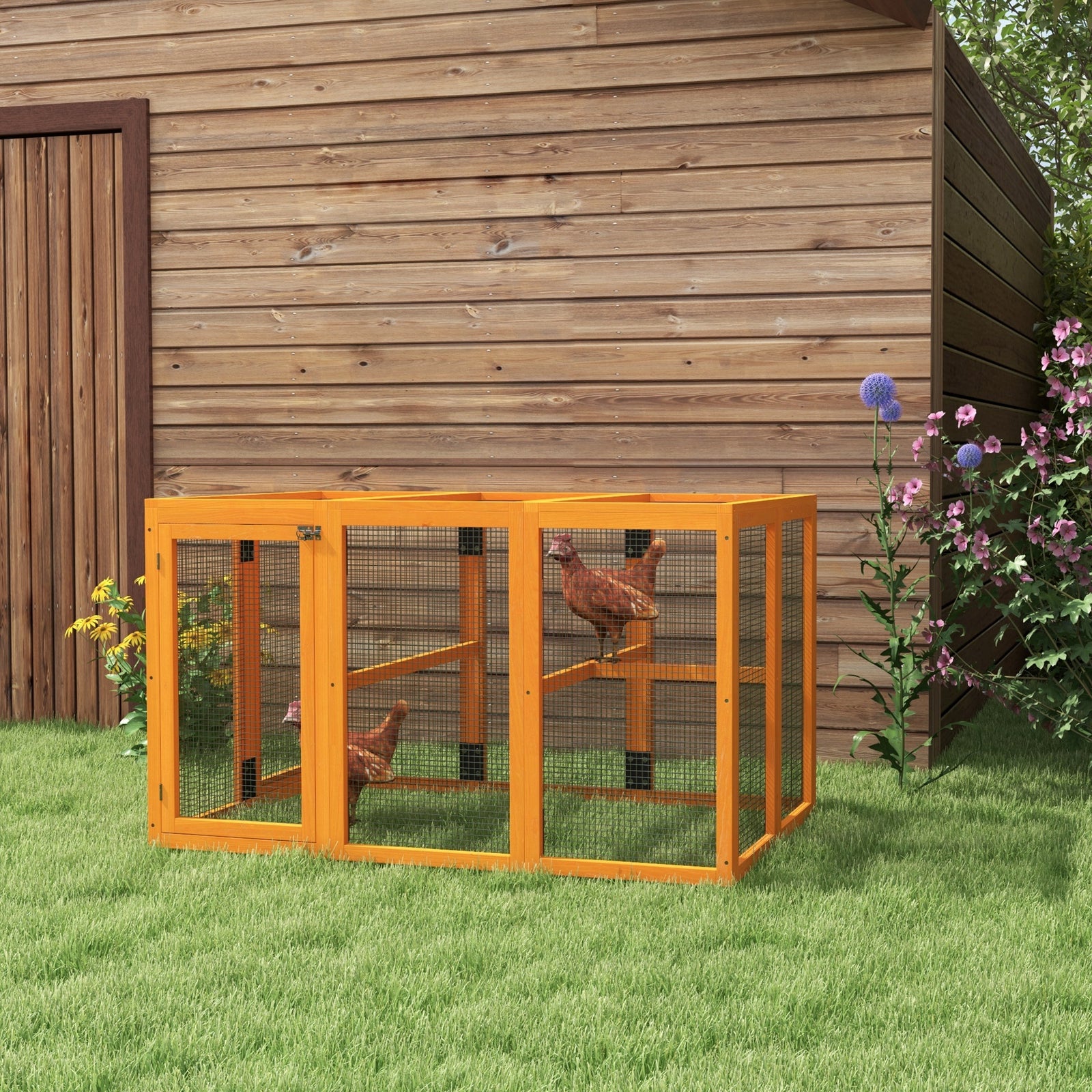 Pawhut Wooden Chicken Coop With Combinable Design, For 1-3 Chickens