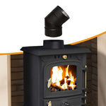 5 Inch (125mm) 45 Degree Elbow Bend Stove Flue Pipe Matte Black Stainless Steel