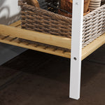 4-tier Bamboo Bathroom Storage Shelf With Adjustable Rack | One Size | White