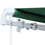 4x3m Manual Patio Awning, Aluminium, Retractable | Green