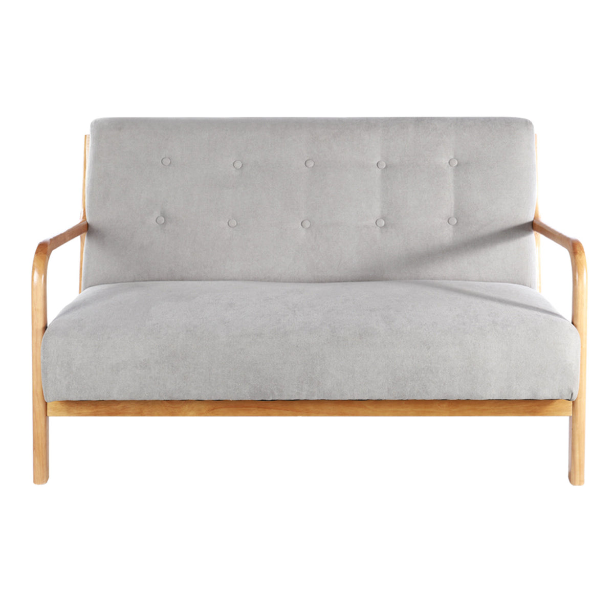 Wooden Frame 2-seater Sofa – Modern Upholstered Loveseat