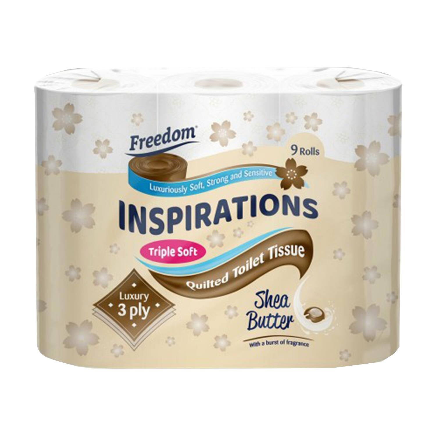 Freedom Shea Butter 3-ply 90 Rolls + Rhino Kitchen Paper 24 Rolls