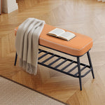 Shoe Bench, Pu Leather Shoe Storage Bench For Entryway | Brown