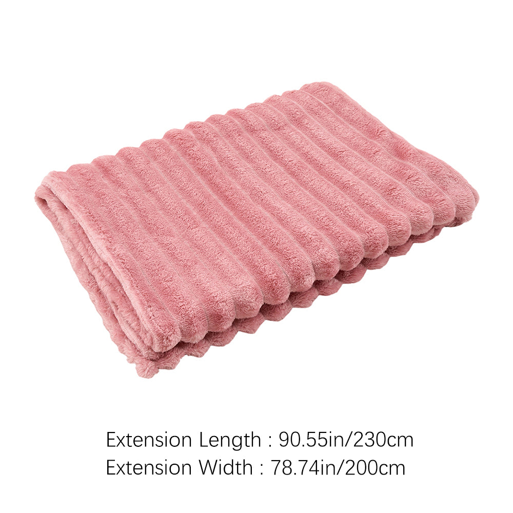 Cozy Striped Throw Blanket Soft Double-sided Use, Warm, Fade-resistant & Easy To Clean | Extra Large | Pink